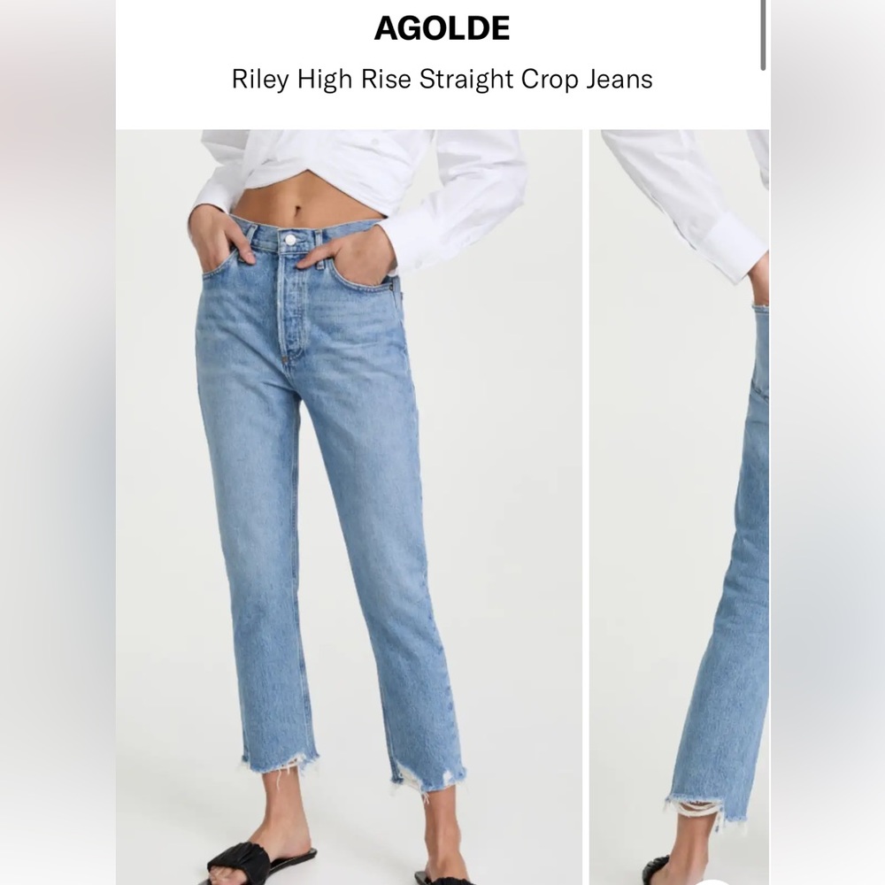 Agolde Riley High Rise Straight Crop Jeans